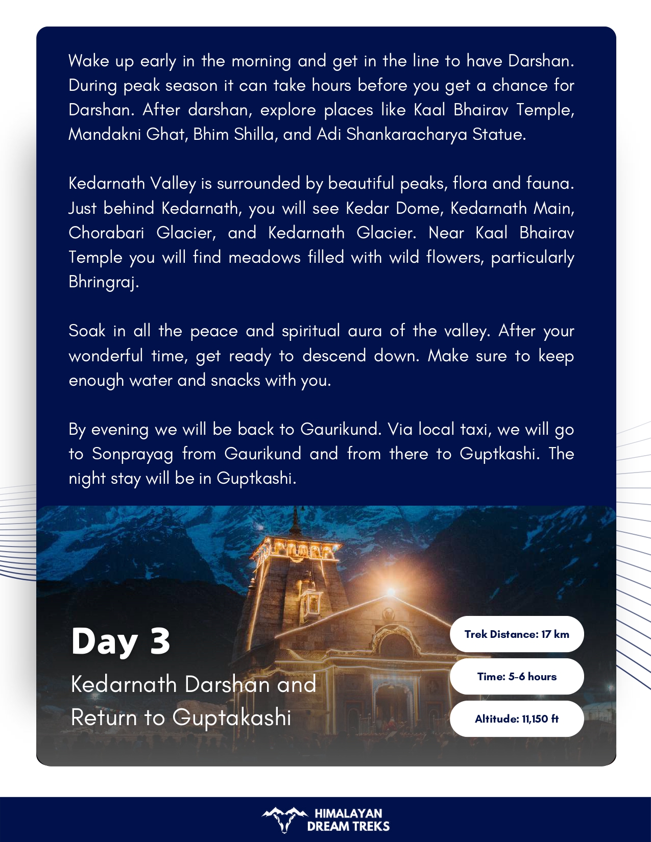 Kedarnath travel package schedule and yatra highlights